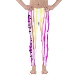 SPILGERY x Little Lines / Leggings for Men x Purple-Yellow on White
