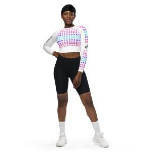 SPILGERY x Little Dots / Long-sleeve crop top for Women x Turqiuse-Purple on White