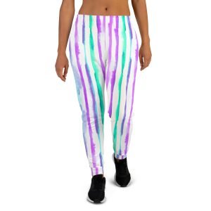 SPILGERY x Little Lines / Joggers for Women x Turqiuse-Purple on White