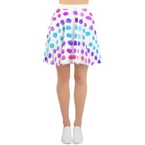 SPILGERY x Little Dots / Skater Skirt for Women x Turqiuse-Purple on White