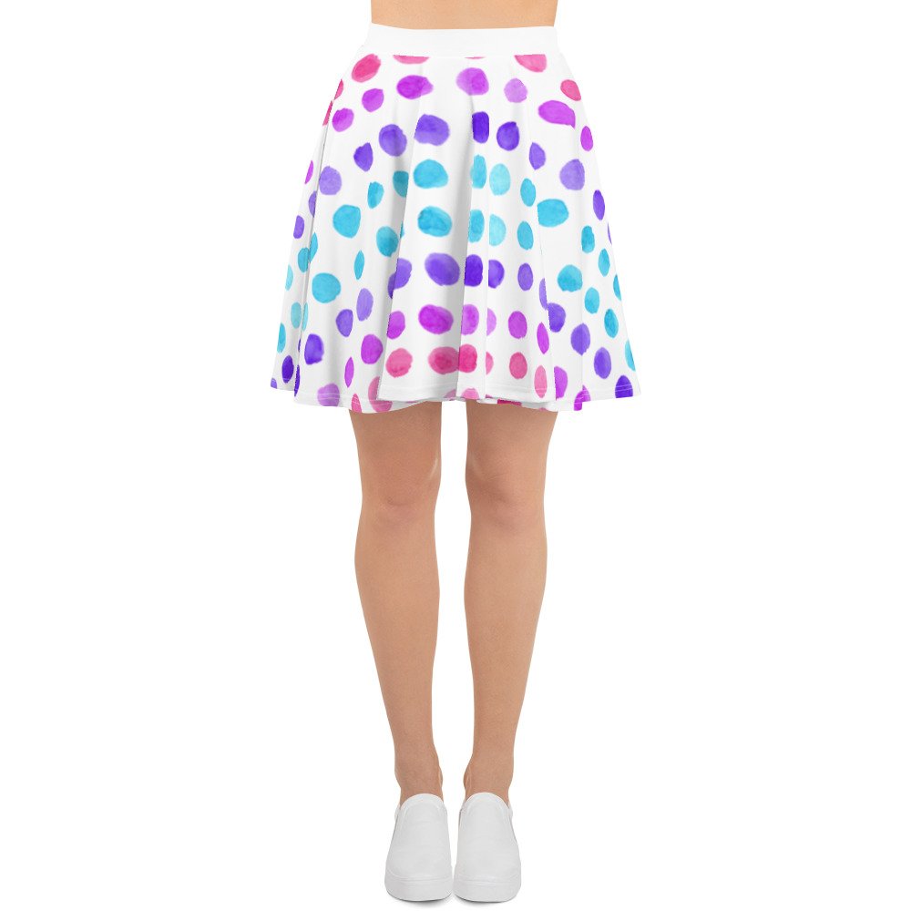 spilgery-women-skater-skirt-little-dots-collection-little-dots-on-white