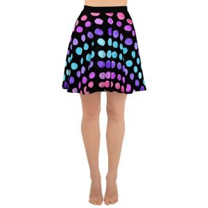 SPILGERY x Little Dots / Skater Skirt for Women x Turqiuse-Purple on Black