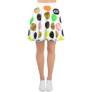 SPILGERY x Dots / Skater skirt for Women x Neon Colors on White