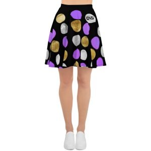 SPILGERY x Dots / Skater skirt for Women x Purple on Black