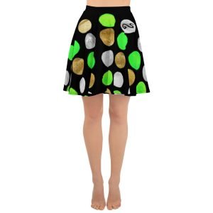 SPILGERY x Dots / Skater skirt for Women x Green on Black