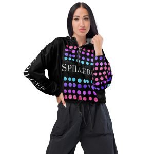 SPILGERY x Little Dots / Cropped windbreaker for Women x Turquise-Purple on Black