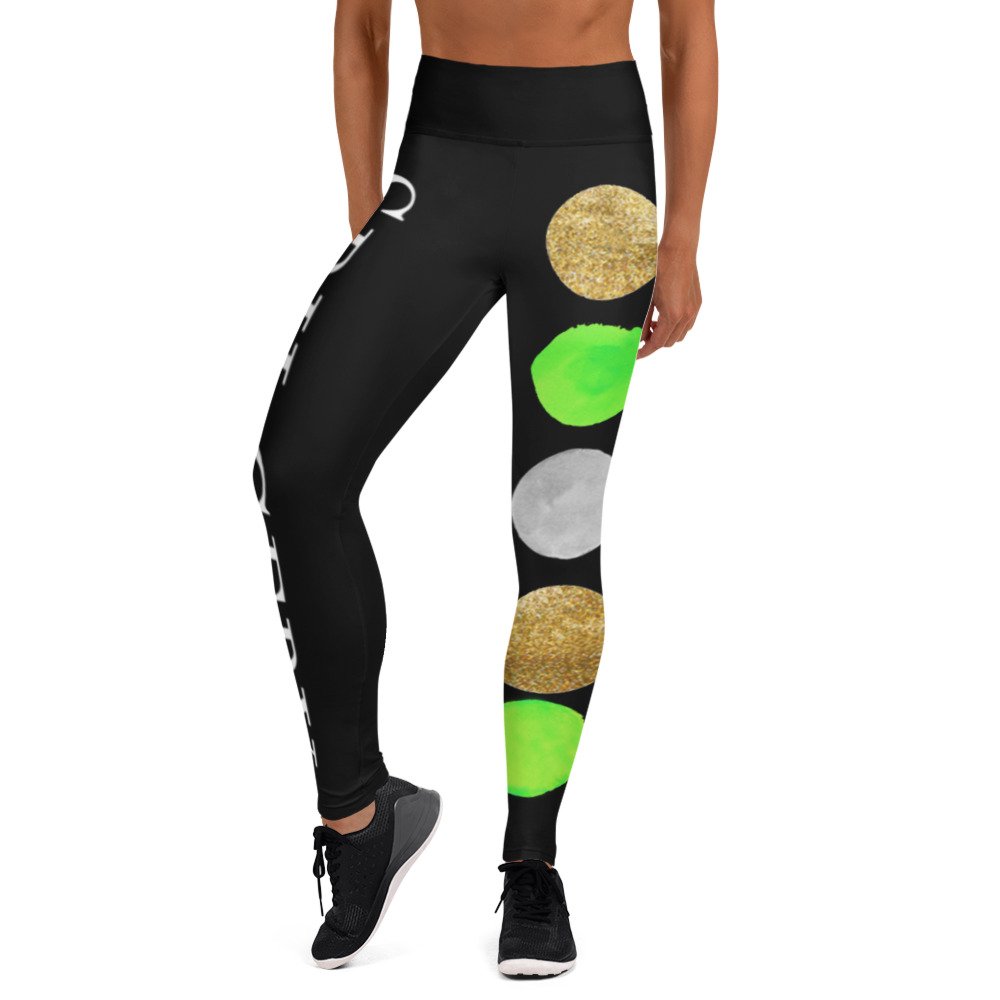 spilgery-yoga-leggings-women-dots-collection-green-gold-silver-on-black