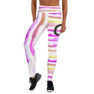 SPILGERY x Little Lines / Yoga Leggings for Women x Purple-Yellow on White
