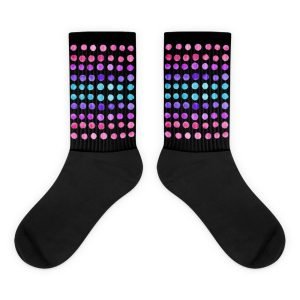 SPILGERY x Little Dots / Unisex Socks x Turqiuse-Purple on Black