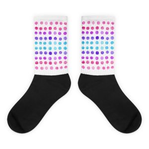 SPILGERY x Little Dots / Unisex Socks x Turqiuse-Purple on White