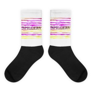 SPILGERY x Little Lines / Unisex Socks x Purple-Yellow on White