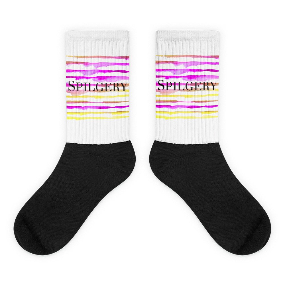 spilgery-socks-lines-yellow-purple-pink-on-white