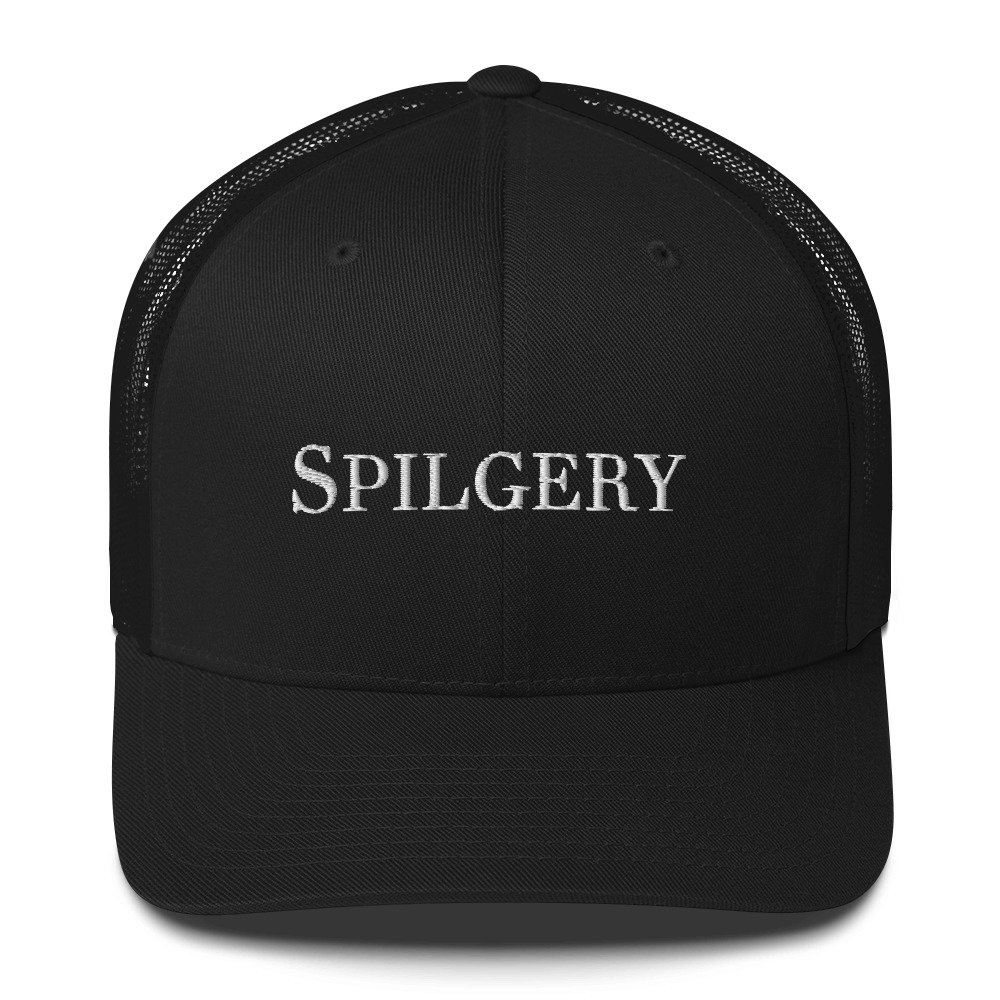 spilgery-trucker-cap-spilgery-3d-white-on-black