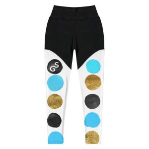 SPILGERY x Dots / Sports Leggings for Women x Turqiuse on Black-White #2