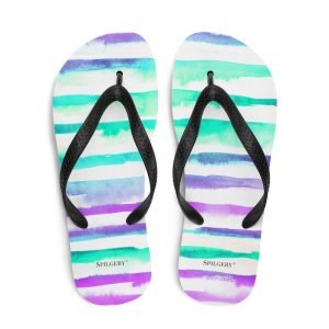 SPILGERY x Little Lines / Unisex Flip-Flops x Turqiuse-Purple on White