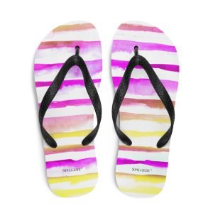 SPILGERY x Little Lines / Unisex Flip-Flops x Purple-Yellow on White