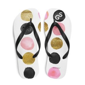 SPILGERY x Dots / Unisex Flip-Flops x Pink on White #2