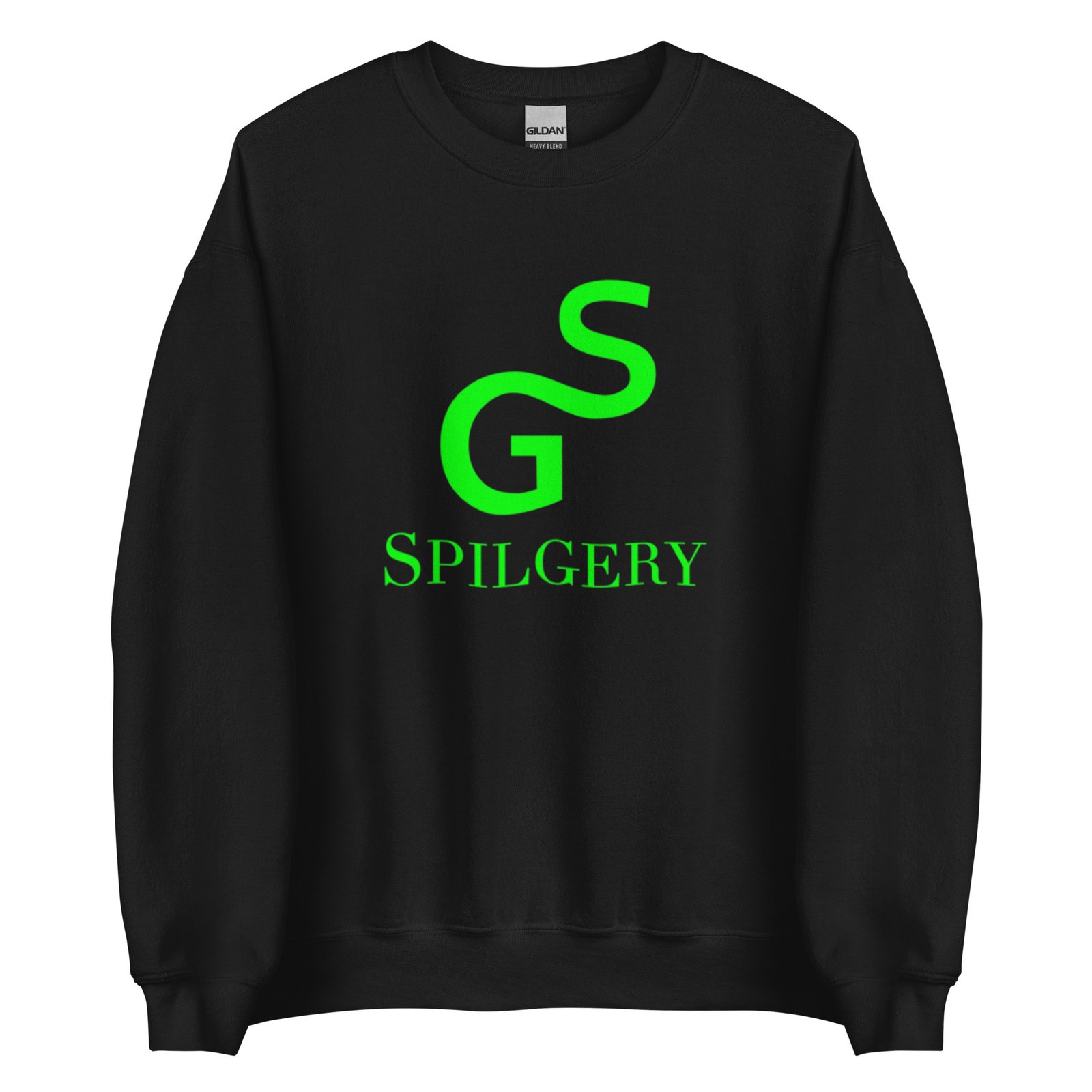 spilgery-unisex-sweatshirt-with-green-on-different-colors