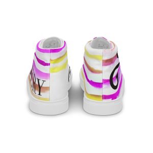 SPILGERY x Little Lines / High top Canvas for Women x Purple-Yellow on White