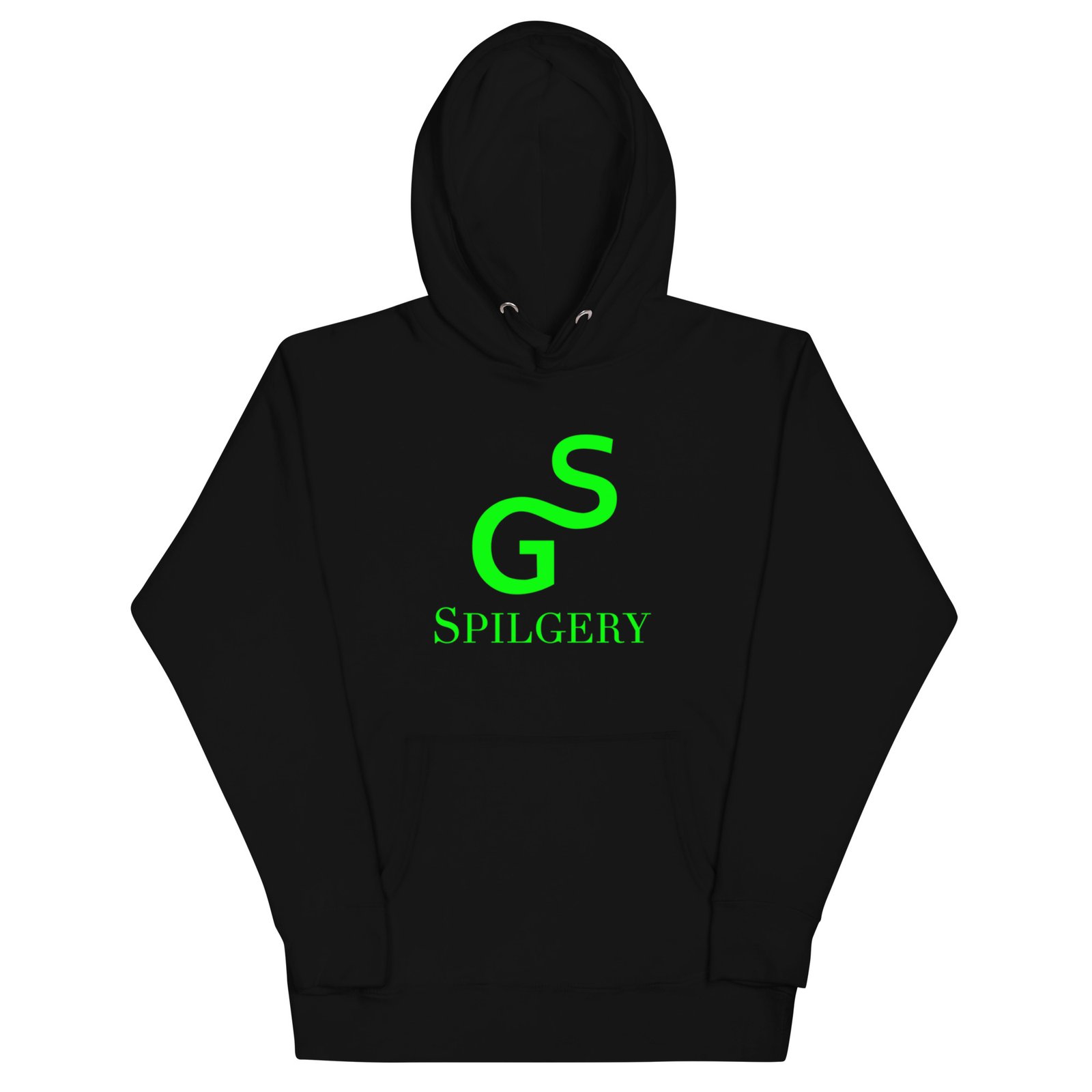 spilgery-unisex-hoodie-green-on-black